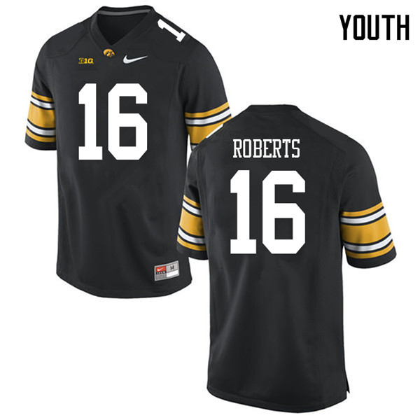 Youth #16 Terry Roberts Iowa Hawkeyes College Football Jerseys Sale-Black